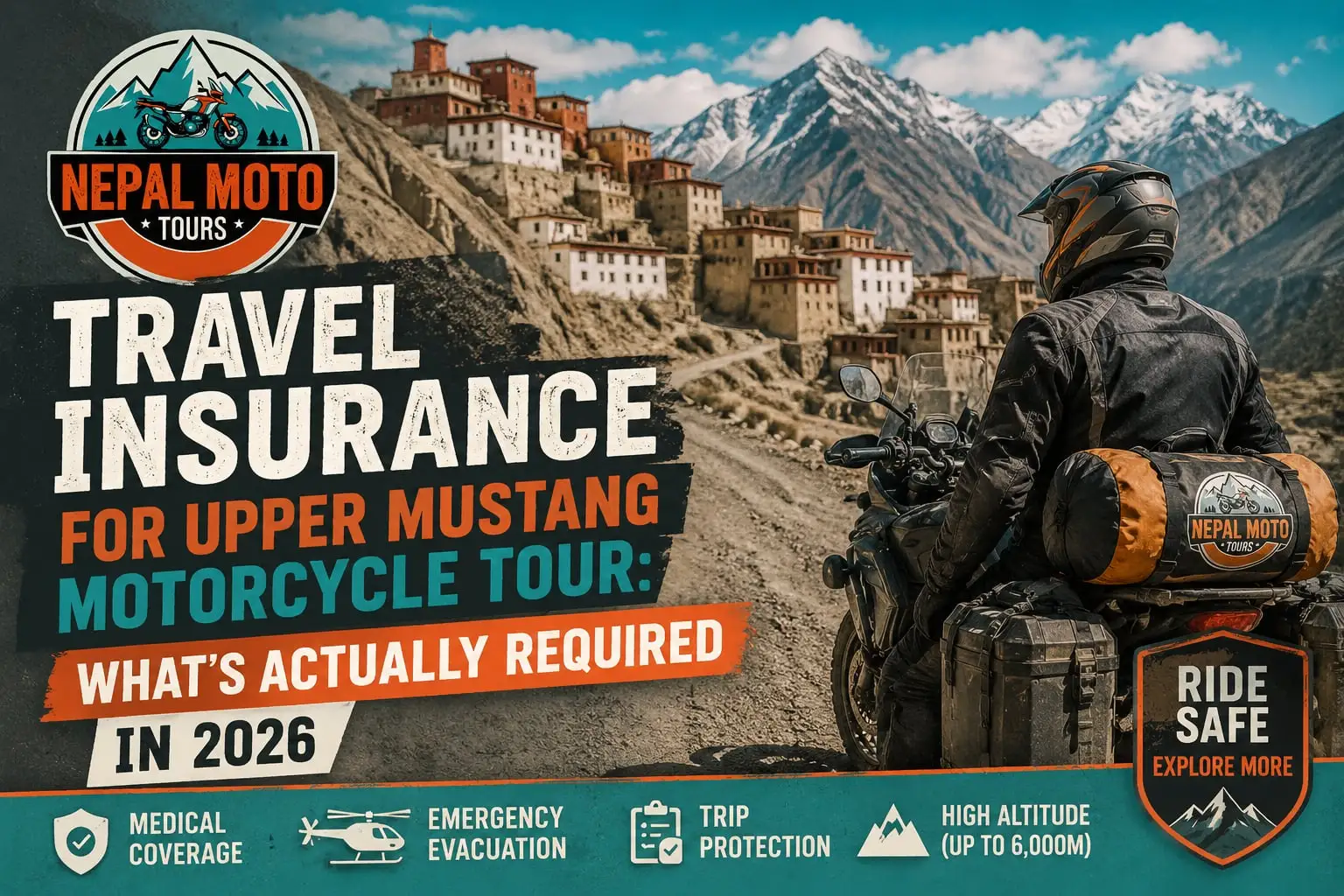 Travel Insurance for Upper Mustang Motorcycle Tour: What's Actually Required in 2026